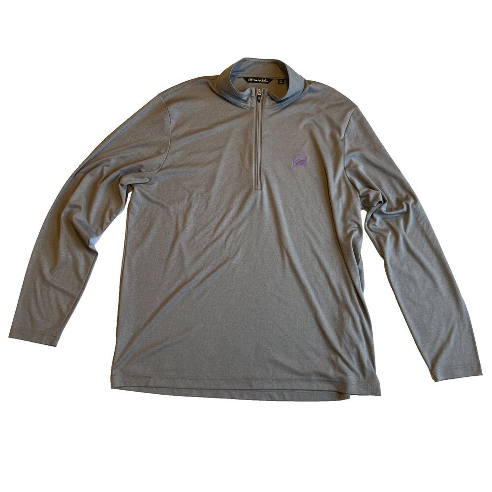 Travis Mathew Pullover Men XXL Gray Quarter Zip Coto Performance Taco Bell